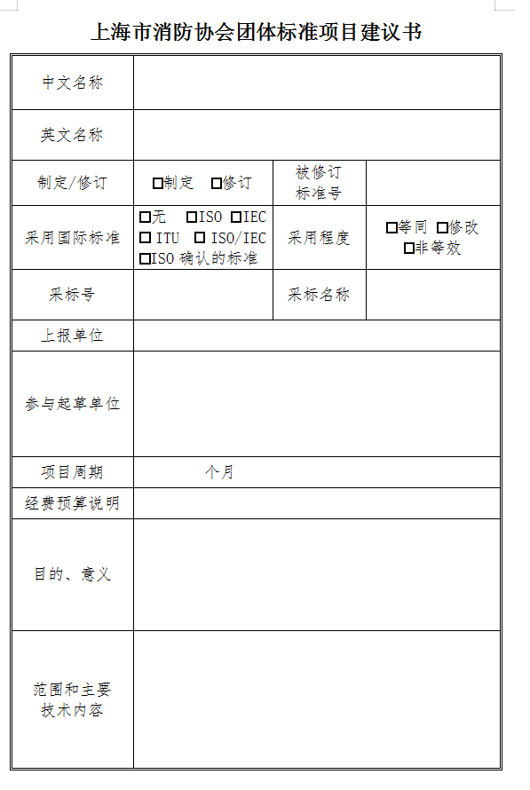 關于征集2022年度團體標準計劃項目的通知