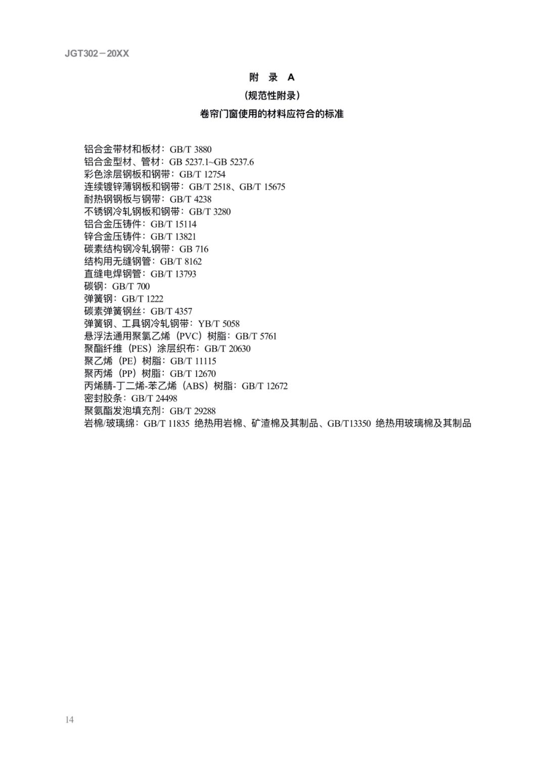 JG/T302-2022 《卷簾門窗》建筑工業行業產品標準