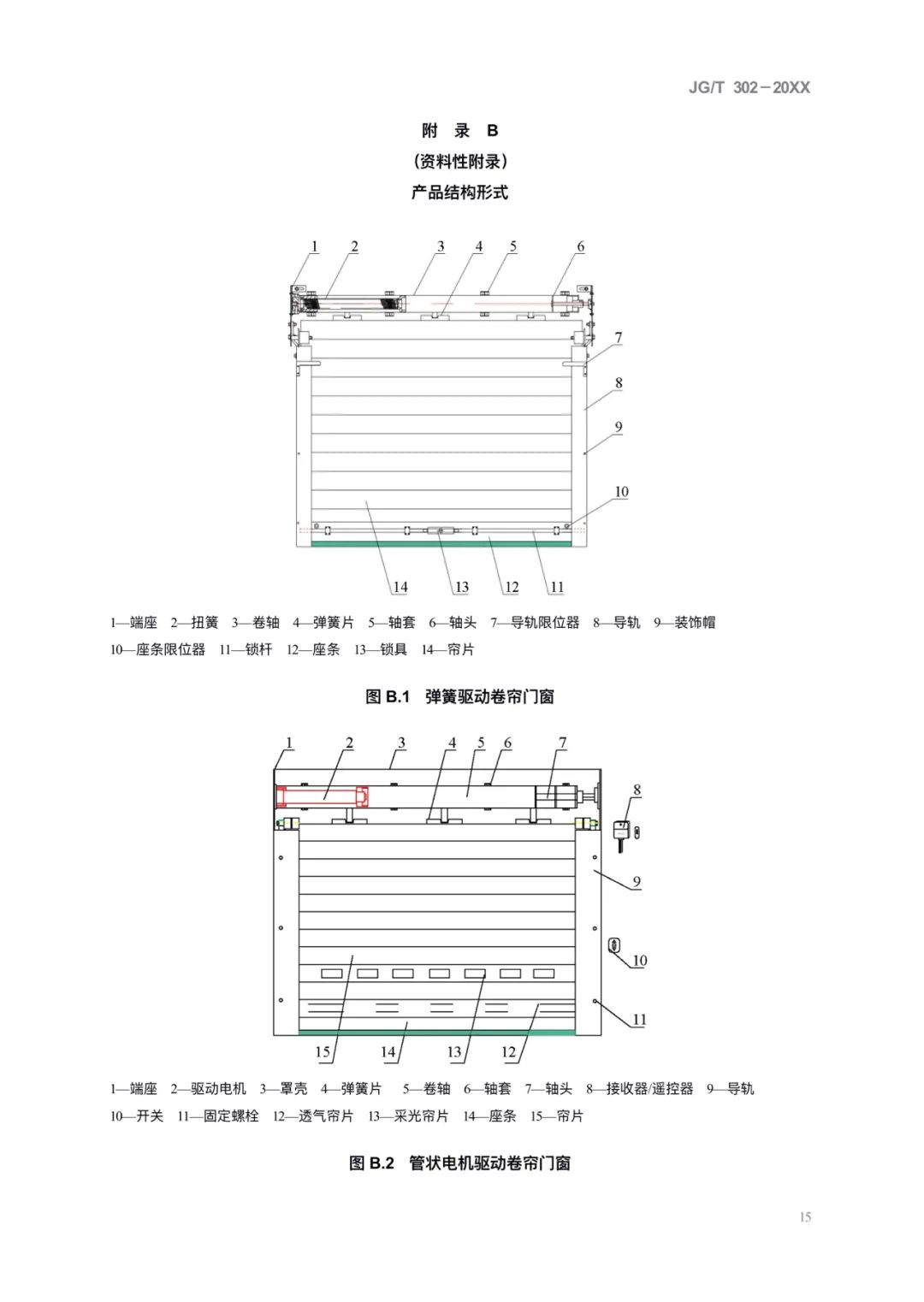 JG/T302-2022 《卷簾門窗》建筑工業行業產品標準