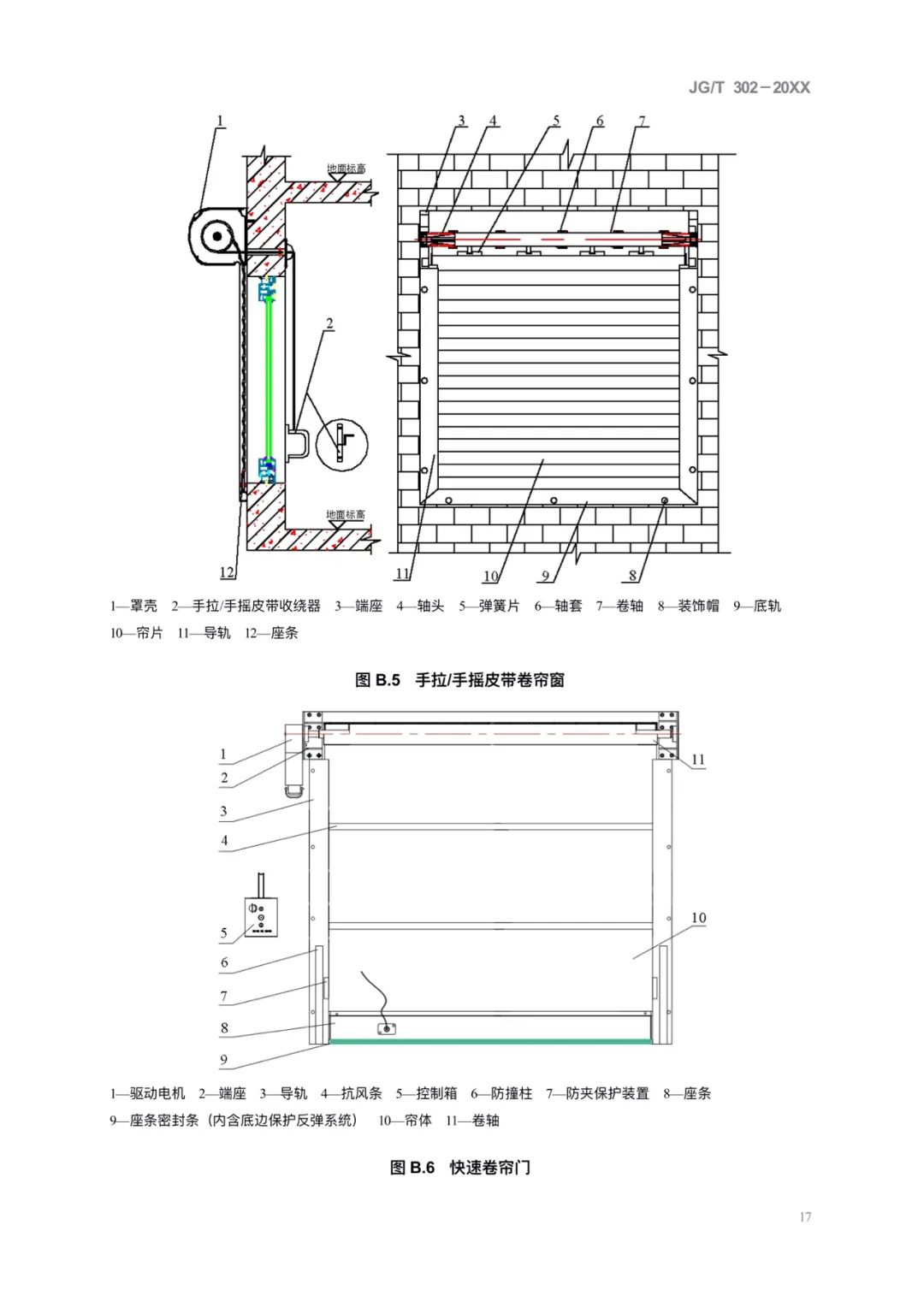 JG/T302-2022 《卷簾門窗》建筑工業行業產品標準