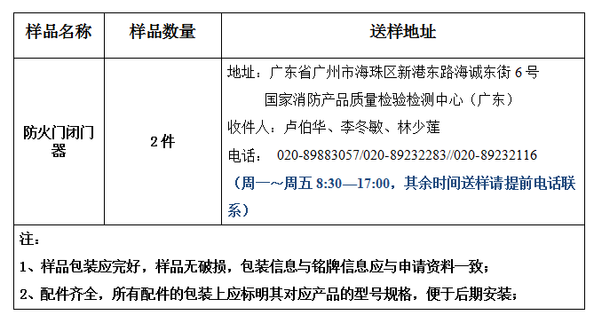 防火門閉門器產品認證型式試驗業務辦理指南（廣東所）