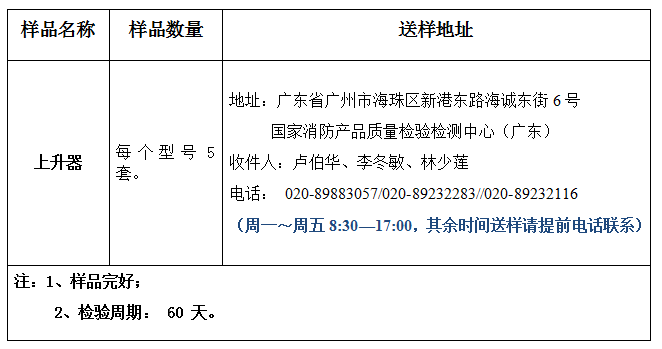 上升器產品認證型式試驗業務辦理指南（廣東所）