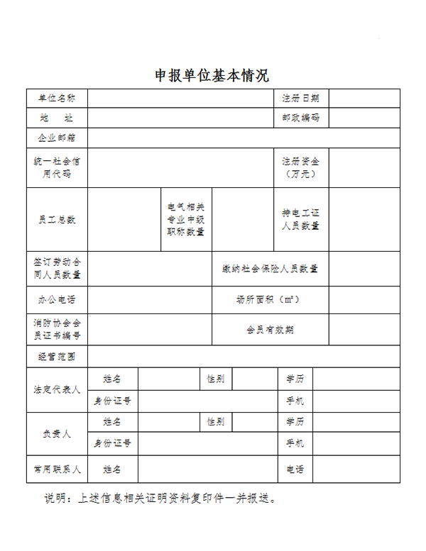 關于申辦《建筑電氣防火檢測技術服務證書》的通知