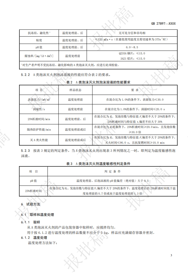 《A類泡沫滅火劑》報批稿